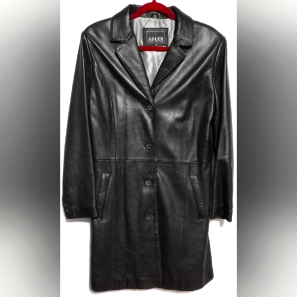 Petite Medium Alder Collection Lamb Skin Leather Coat Trench coat Style. So Soft